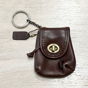 Vintage Coach Mahogany Leather Mini Daypack Fob Keychain 1990s Bag Charm